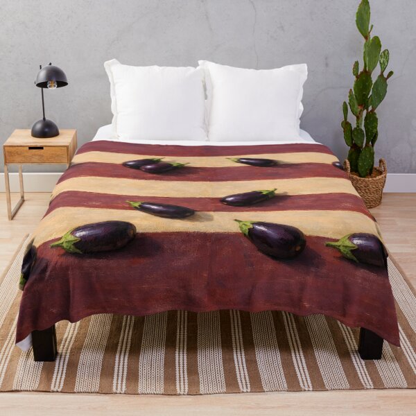 Item preview, Eggplant Still Life Rustic Painting designed and sold by NarjaShop.