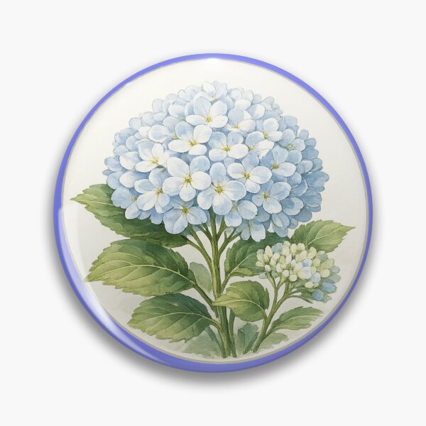 Item preview, Hydrangea Harmony – Lush Garden Blossom Circle Portrait designed and sold by TheJoyfulPen.