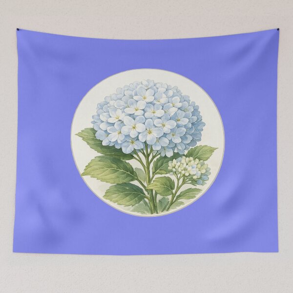 Item preview, Hydrangea Harmony – Lush Garden Blossom Circle Portrait designed and sold by TheJoyfulPen.