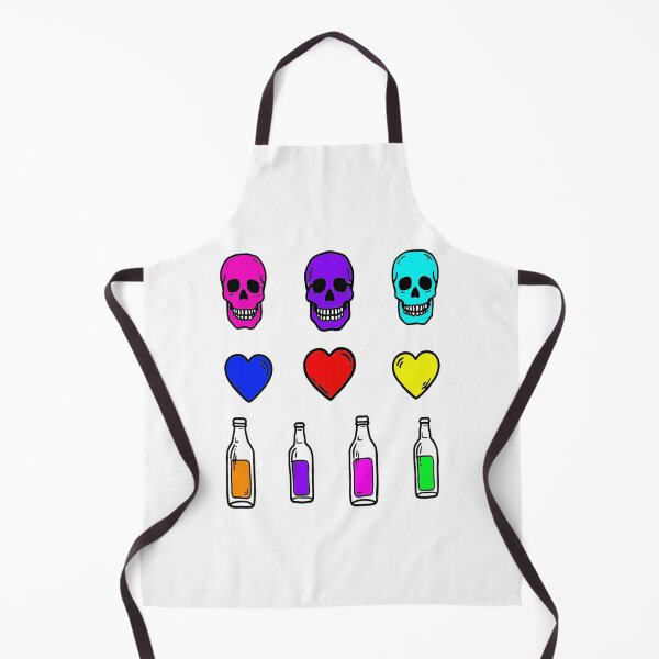 Item preview, Bad Omens in Bright Colors Skull, Hearts & Bottle Spell Art designed and sold by Ignorant-Artist.