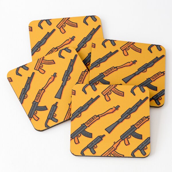 Item preview, Orange Background with Black Rifles Pattern designed and sold by Piotrek0001.