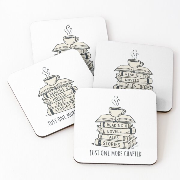 Item preview, Just One More Chapter - Minimalist Bookstack and Coffee Aesthetic designed and sold by vlahstudio.