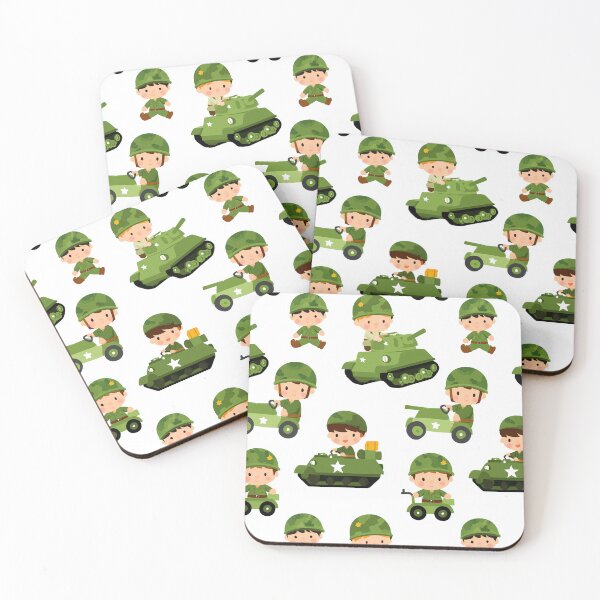 Item preview, Cute Boy Soldiers and Green Tanks Pattern designed and sold by Piotrek0001.