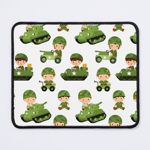 Item preview, Cute Boy Soldiers and Green Tanks Pattern designed and sold by Piotrek0001.