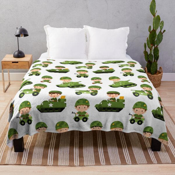 Item preview, Cute Boy Soldiers and Green Tanks Pattern designed and sold by Piotrek0001.