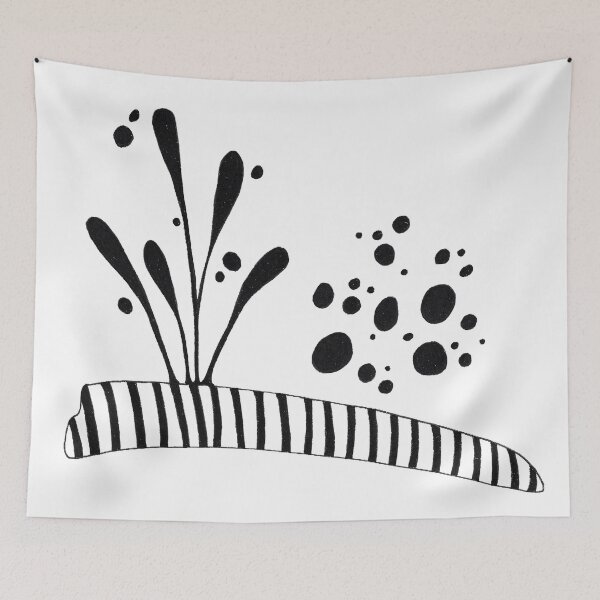 Item preview, Minimal Botanical Abstract - Black Ink Spot Illustration No. 02 designed and sold by CMF Designs.