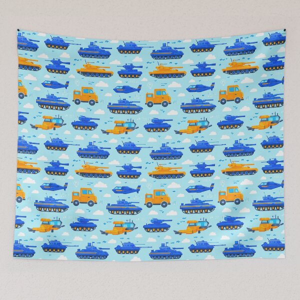 Item preview, Blue Helicopters and Airplanes in Sky Pattern designed and sold by Piotrek0001.