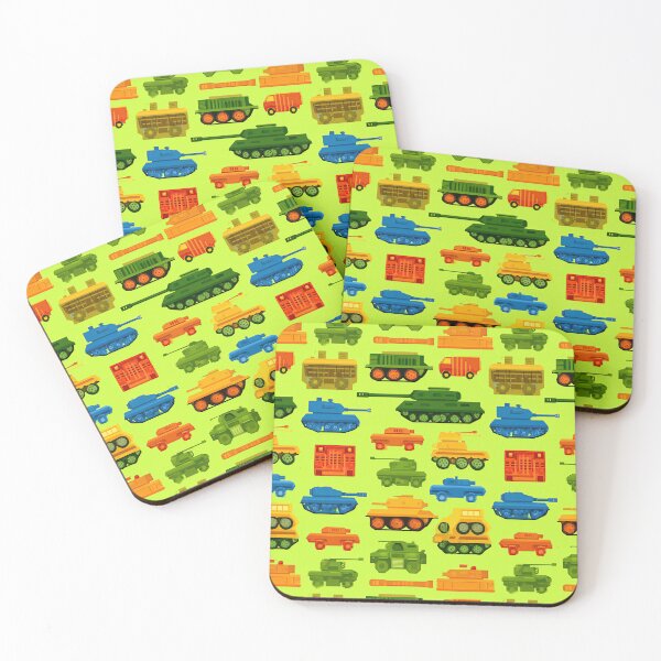 Item preview, Bright Colorful Army Tanks Seamless Pattern designed and sold by Piotrek0001.