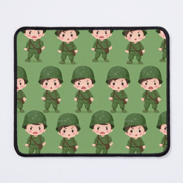 Item preview, Angry Cartoon Soldiers on Green Pattern designed and sold by Piotrek0001.