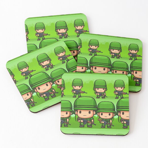 Item preview, Cute Blocky Army Soldiers Green Pattern designed and sold by Piotrek0001.