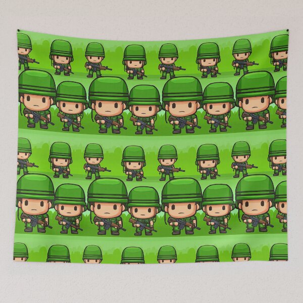 Item preview, Cute Blocky Army Soldiers Green Pattern designed and sold by Piotrek0001.