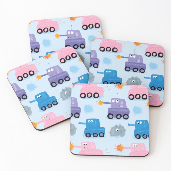 Item preview, Kawaii Blue and Purple Tanks Shooting Pattern designed and sold by Piotrek0001.