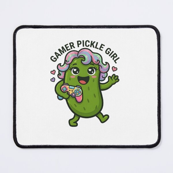 Item preview, Gamer Pickle Girl Cute Design – Funny Gaming Pickle Character, Kawaii Gamer Gift, Pickle Lover Gaming designed and sold by Basma Designs | Retro, Kawaii Shirts & Stickers.
