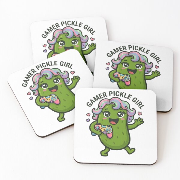 Item preview, Gamer Pickle Girl Cute Design – Funny Gaming Pickle Character, Kawaii Gamer Gift, Pickle Lover Gaming designed and sold by Basma Designs | Retro, Kawaii Shirts & Stickers.
