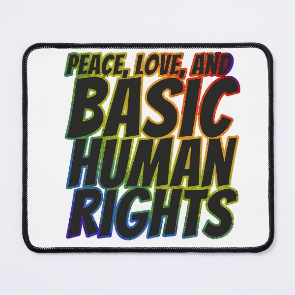 Item preview, Copy of Peace Love and Basic Human Rights - Colorful Outline Advocacy Design designed and sold by RareSquareBearArts.