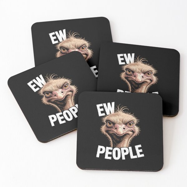 Item preview, Ew People – Grumpy Ostrich Sarcastic Illustration designed and sold by Enea Kelo.
