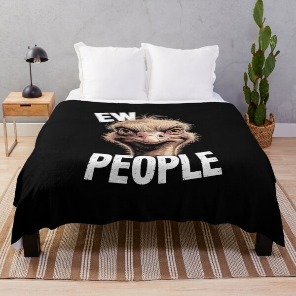 Item preview, Ew People – Grumpy Ostrich Sarcastic Illustration designed and sold by Enea Kelo.