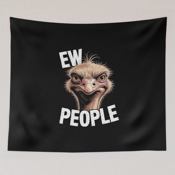 Item preview, Ew People – Grumpy Ostrich Sarcastic Illustration designed and sold by Enea Kelo.