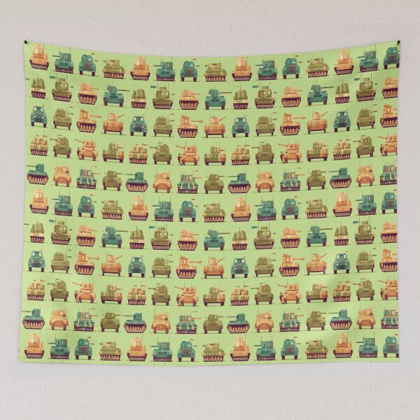 Item preview, Retro Pixel Art Military Tanks Grid Pattern designed and sold by Piotrek0001.