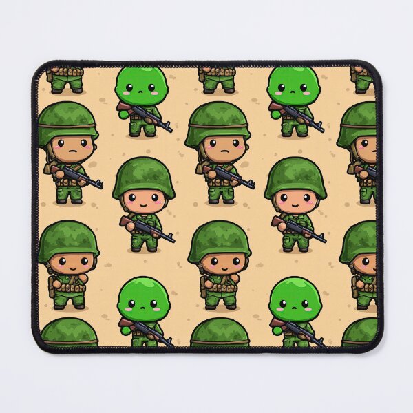 Item preview, Green Alien Soldiers on Beige Background Pattern designed and sold by Piotrek0001.