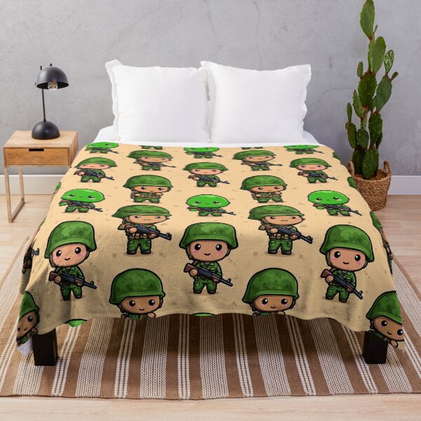 Item preview, Green Alien Soldiers on Beige Background Pattern designed and sold by Piotrek0001.
