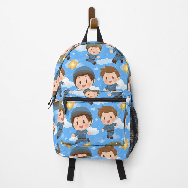 Item preview, Cute Running Boy Soldiers Blue Sky Pattern designed and sold by Piotrek0001.