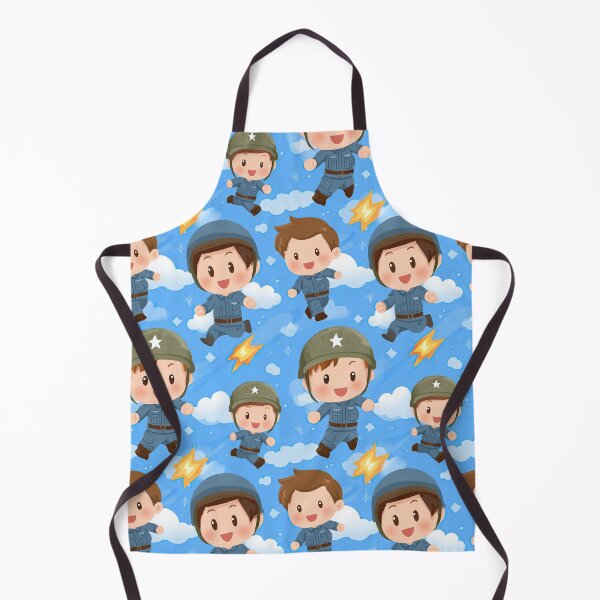 Item preview, Cute Running Boy Soldiers Blue Sky Pattern designed and sold by Piotrek0001.