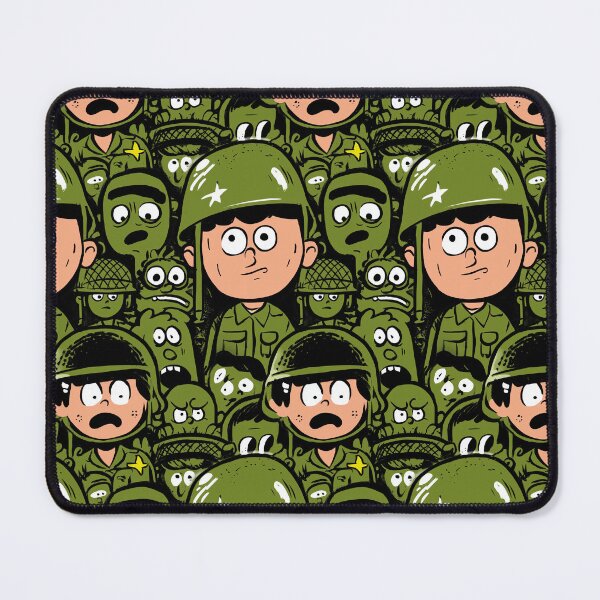 Item preview, Dense Crowd of Cartoon Soldier Faces Pattern designed and sold by Piotrek0001.