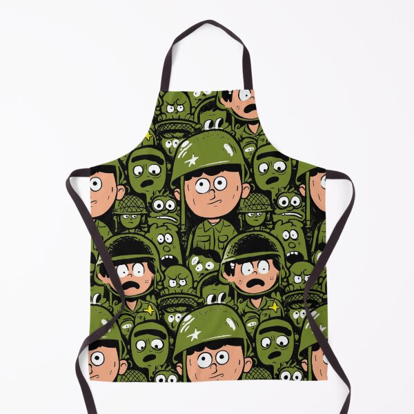 Item preview, Dense Crowd of Cartoon Soldier Faces Pattern designed and sold by Piotrek0001.