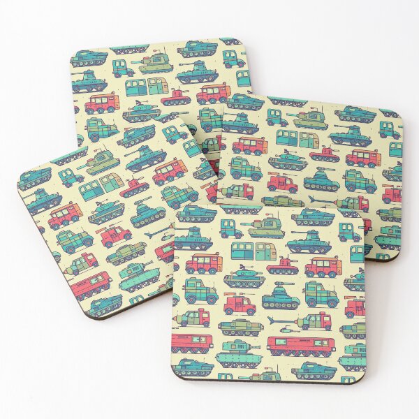 Item preview, Retro Stylized Military Vehicles Light Pattern designed and sold by Piotrek0001.