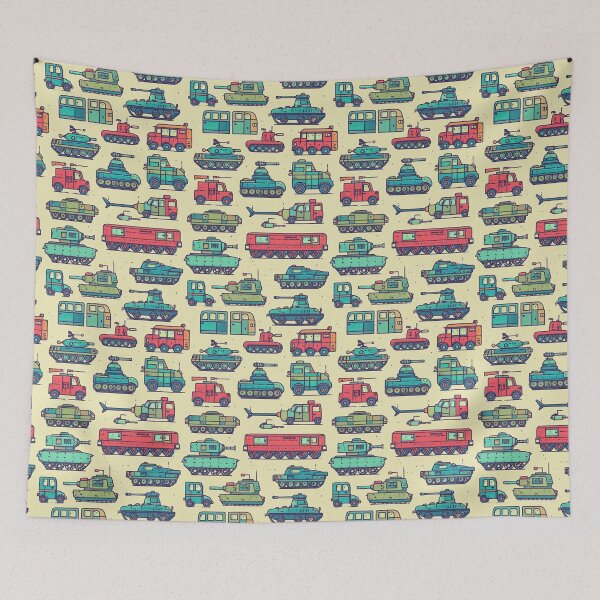 Item preview, Retro Stylized Military Vehicles Light Pattern designed and sold by Piotrek0001.