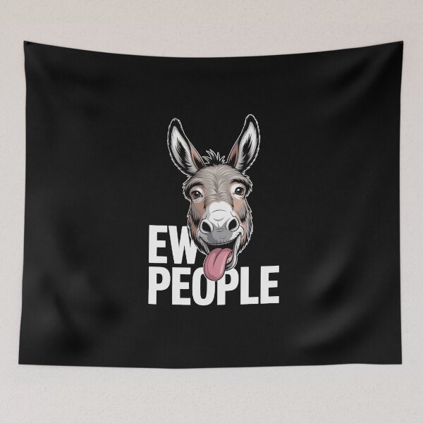 Item preview, Ew People – Funny Donkey Tongue Out Cartoon designed and sold by Enea Kelo.
