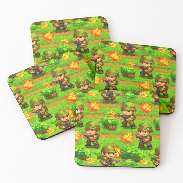 Item preview, Pixel Art Soldiers and Explosions Battle Pattern designed and sold by Piotrek0001.