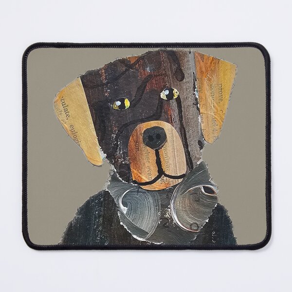 Item preview, Scout, a collaged brown dog designed and sold by RachelHayesArt.