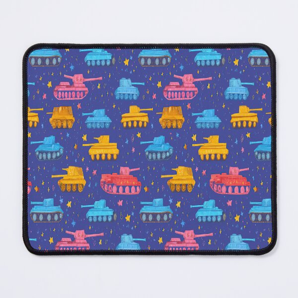 Item preview, Colorful Tanks and Stars Dark Blue Pattern designed and sold by Piotrek0001.