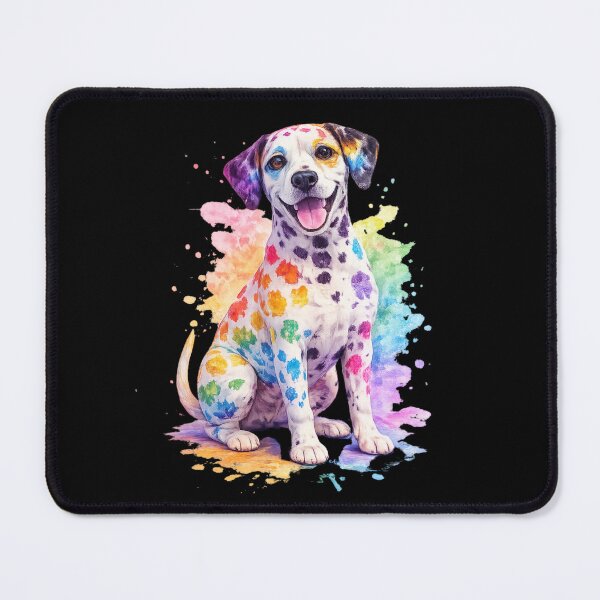Item preview, Rainbow Dalmatian Watercolor – Colorful Paint Splatter Dog Art designed and sold by Silaris Designs.