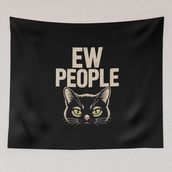 Item preview, Ew People – Moody Black Cat Illustration designed and sold by Enea Kelo.