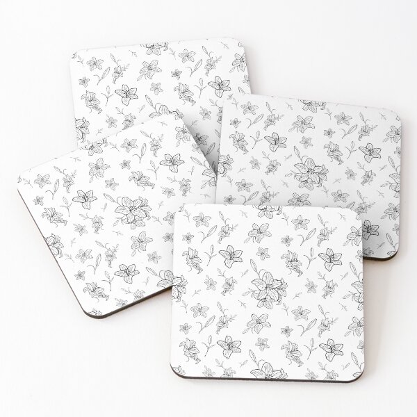Item preview, Estampado floral de líneas blancas y negras de estilo bohemio elegante designed and sold by Yana Mustafina | Boho Soulful Designs.
