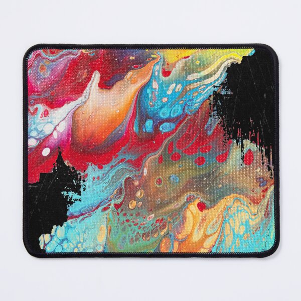 Item preview, Abstract Acrylic Pour Painting on Black Background Color Splash Wall Art designed and sold by MargaretEveShop.