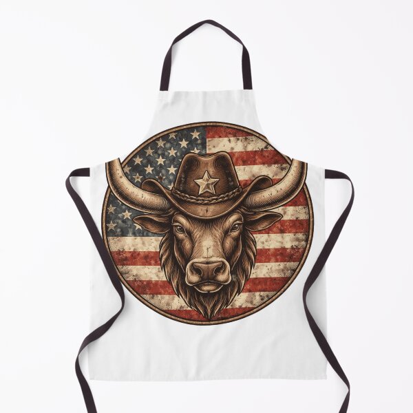 Item preview, Patriotic Cowboy Bull American Flag Western Vintage designed and sold by Inkvado.