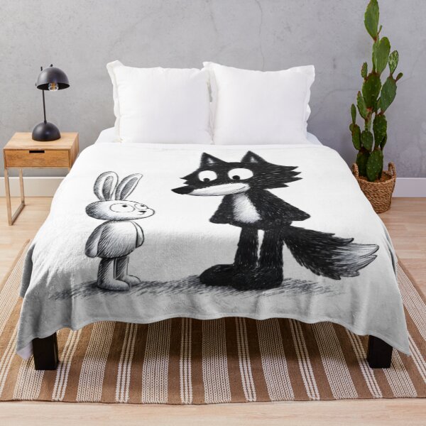 Item preview, Cartoon Wolf & Bunny designed and sold by Retro Whimsy.