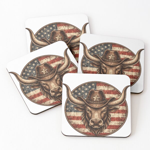Item preview, Cool Country Cowboy Tee Patriotic Bull American Flag Western Vintage T-Shirt, Rodeo Fan Gift, Americana Graphic Tee designed and sold by Inkvado.