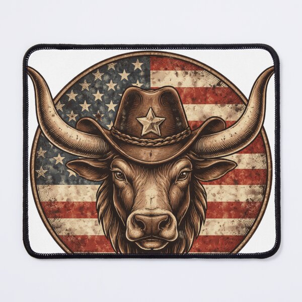 Item preview, Cool Country Cowboy Tee Patriotic Bull American Flag Western Vintage T-Shirt, Rodeo Fan Gift, Americana Graphic Tee designed and sold by Inkvado.