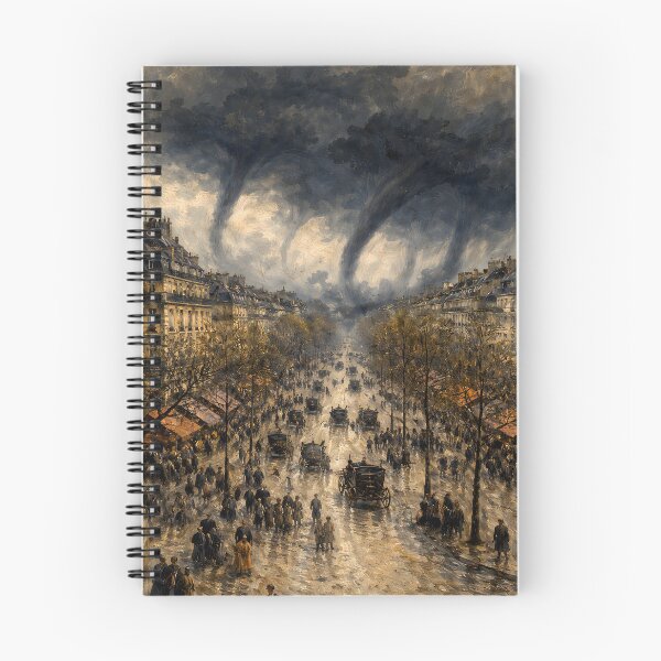 Item preview, Weather on Boulevard des Capucines: Calm with Tornadoes – Inspired by Claude Monet (1840–1926), who probably recommended umbrellas, hats, and maybe anchors.  designed and sold by TheArtsyFrogs.