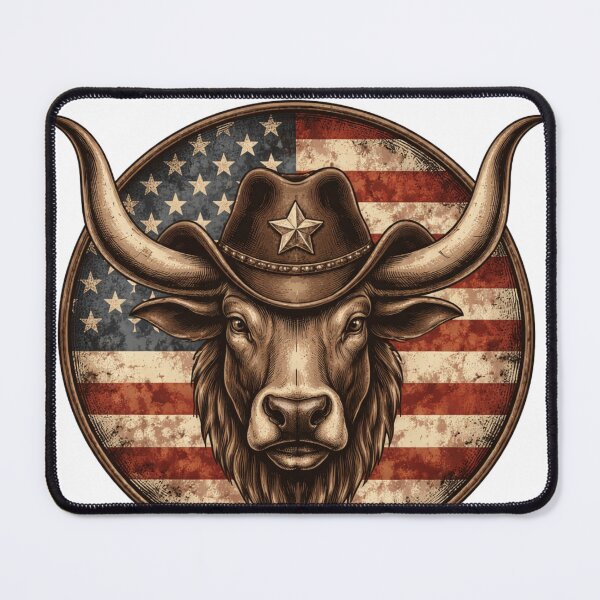 Item preview, Patriotic Cowboy Bull American Flag Western Vintage , USA Rodeo Cowboy Gift, Western Country Graphic Tee designed and sold by Inkvado.