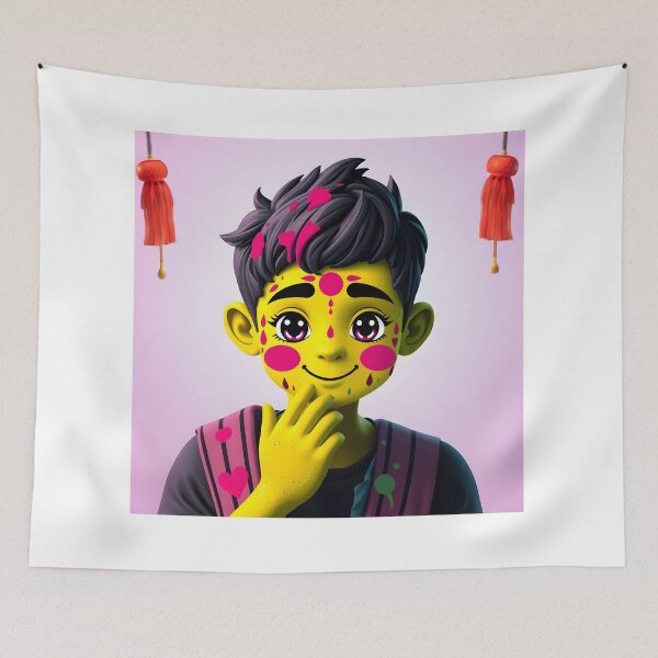 Item preview, Playful Holi Child Sticker designed and sold by Teewave-Ashish.