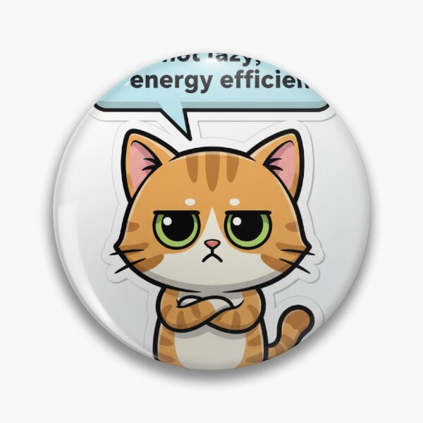 Item preview, Funny Lazy Cat Sticker - I'm Not Lazy I'm Energy Efficient - Sarcastic Cat Gift designed and sold by tomahawks51.