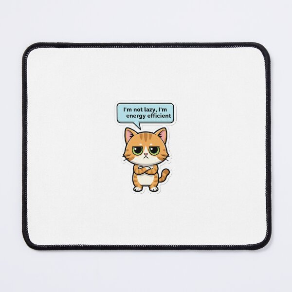 Item preview, Funny Lazy Cat Sticker - I'm Not Lazy I'm Energy Efficient - Sarcastic Cat Gift designed and sold by tomahawks51.