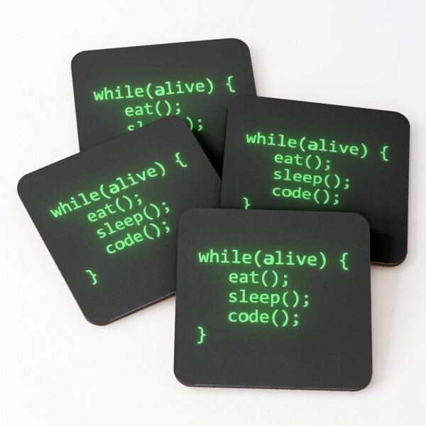 Item preview, While Alive Eat Sleep Code - Retro Terminal Programming Humor designed and sold by vlahstudio.