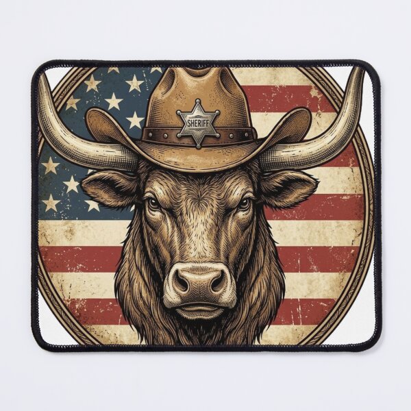 Item preview, Funny Western Cowboy Tee Patriotic Bull American Flag Vintage, Rodeo Lover Gift, Country Graphic Tee designed and sold by Inkvado.
